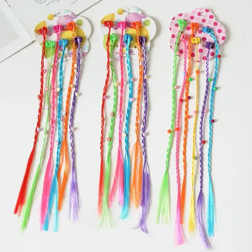 Pelucas Trenzadas Para Niñas, Accesorios Para El Cabello Par 18 Strands Of Gripper Beads