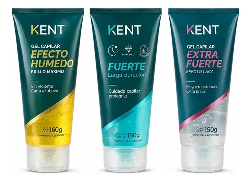 Combo Gel Capilar Kent X3 Efecto Húmedo Extra Fuerte 150g
