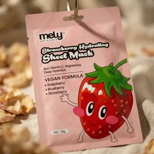 Kit X3 Mascarillas Faciales Mely Frutilla Hidratantes Vit C