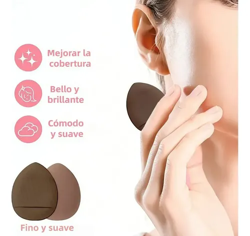42 Pcs Brochas Maquillaje Profesional Esponjas Necese Marrón