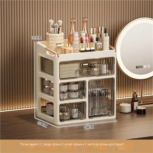 Caja De Almacenamiento De Cosméticos De Tres Cajones F