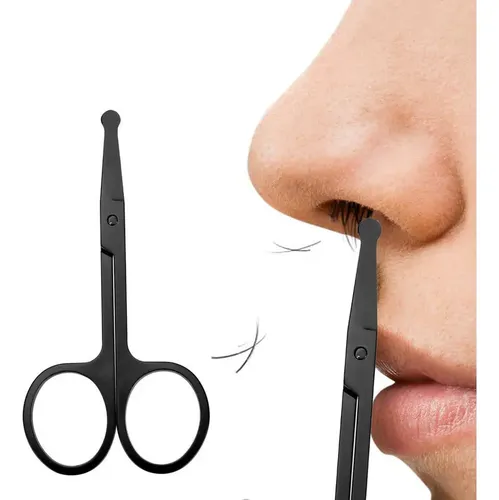 Tijeras Negras Para Nariz, Pelo Y Cejas, 2 Piezas &ac