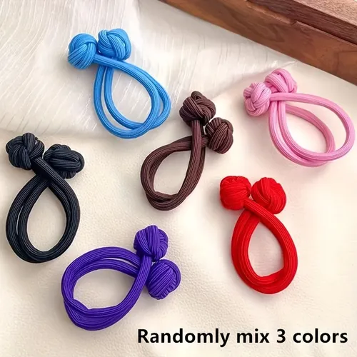 Paquete De Cintas Para El Pelo Con Botones, Elásticos De Dob