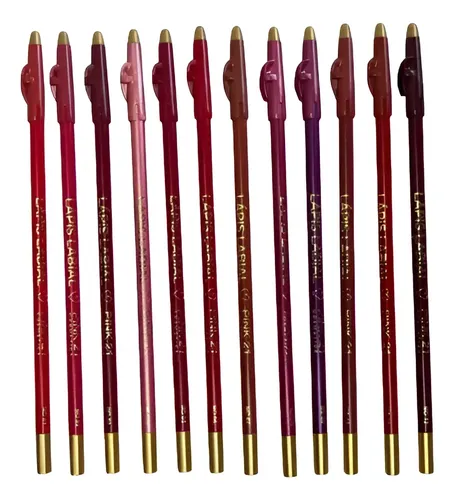 Delineador De Labios Pink 21 12 Cores Lápiz 12 Colores