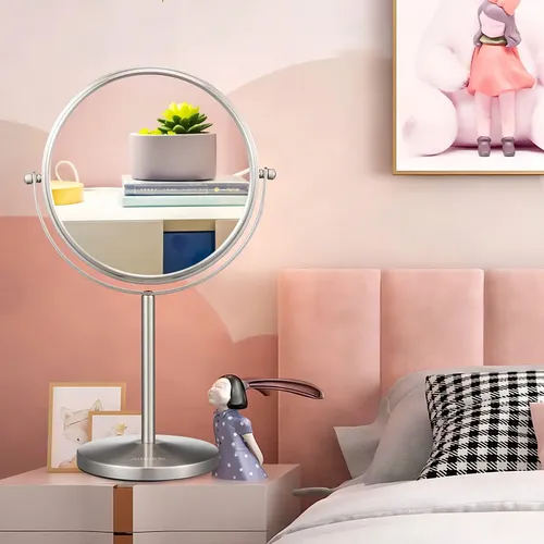 Espejo de Maquillaje Alhakin con Aumento 10X, de Mesa y Giratorio 360°