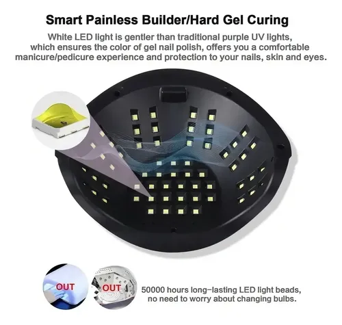 Cabina Para Uñas Manos Pies Led Uv 240w Temporizador 220v