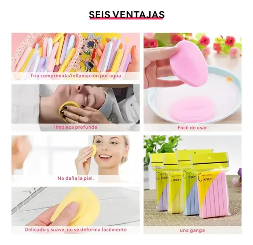 120 Pc Esponja Facial Comprimida Para Limpieza Y Exfoliación