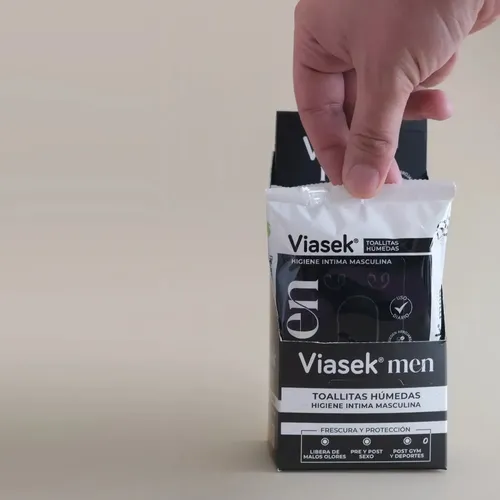 Kit X3 Toallitas Viasek Men Higiene Intima X16un