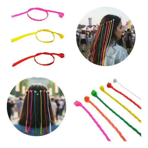Pelo De Colores X 30 Mechones Mechas Trenza Spa Souvenir