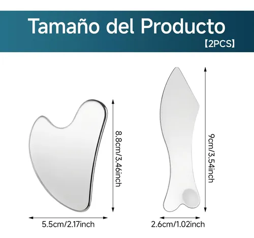 2 Pzs Gua Sha, Masaje Facial Gua Sha De Acero Inoxidable,
