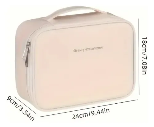 Bolsa Cosmética Impermeable Organizador Viaje Cuero Portátil
