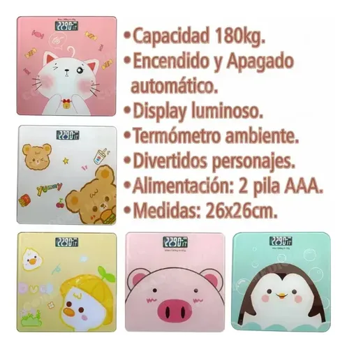 Balanza De Baño Digital Time 91056 Hasta 180 Kg Gatito
