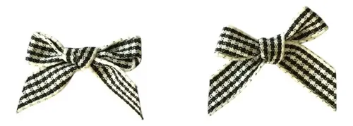 Mini Moños De Tela Estampa Cuadrille X 20 Uni Artesanías