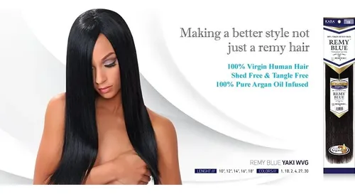 Cabello Humano Trenzado 100% Virgen Remy Yaky-remy Blue #1