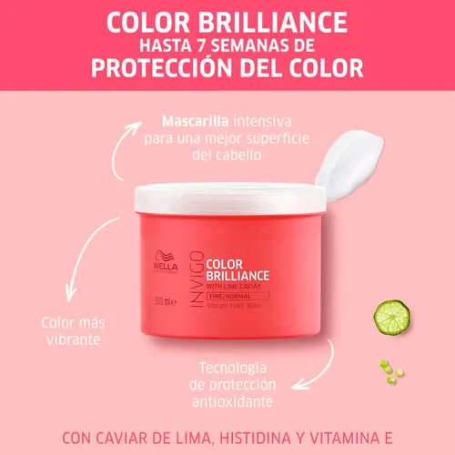 Máscara Capilar Wella Invigo Brilliance Brillo 500ml