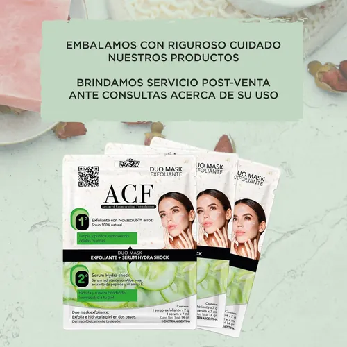 Kit Mascara Facial Exfoliante Serum Acf Limpieza Rostro