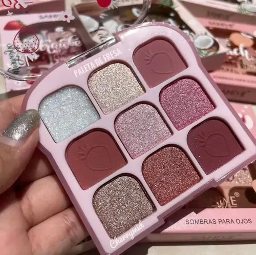 Paleta De Sombras X9 Colores – Tonos Frutales Saniye Strawberry