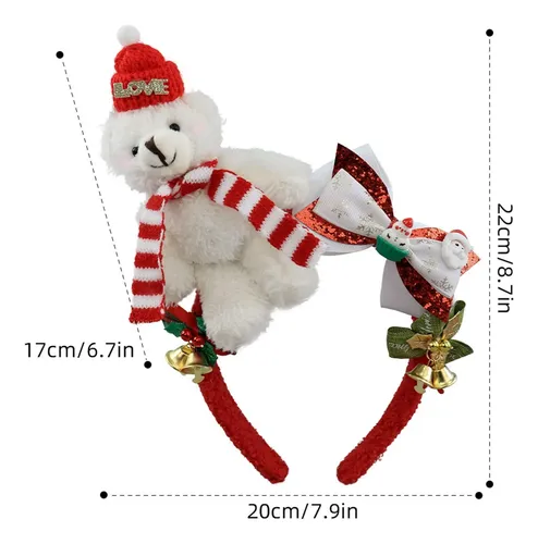 Aro De Pelo Con Forma De Oso Navideño Para Decoración De Dia