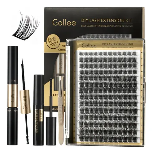 Kit Extensiones De Pestañas Diy Gollee Con Pegamento