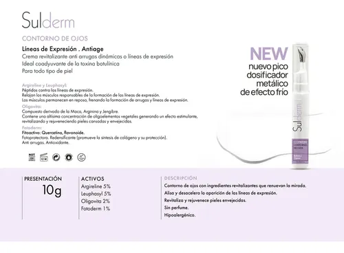 Contorno de Ojos Sulderm Antiedad Líneas de Expresión Día/Noche 10g