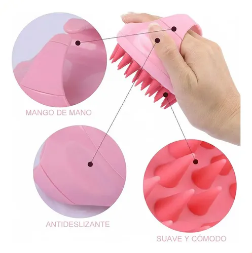 3 Cepillos Masajeadores Capilares De Silicona Para Ducha