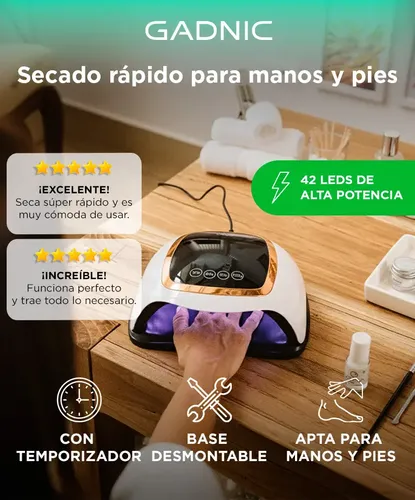 Cabina Para Uñas Care By Gadnic Future V3 Base Desmontable 18,8W Panel Digital Táctil