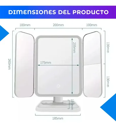 Electroland EP03 Triptico – Blanco – USB Incluye: Con luz)