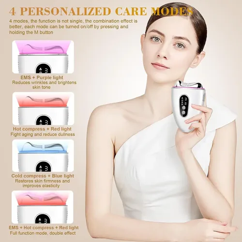 Masajeador Facial Gua Sha Cuello Lifting Frio Calor Led