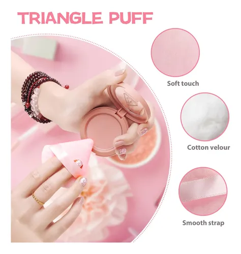 8pcs Mujer Esponja Triangular Suave Maquillaje Facial