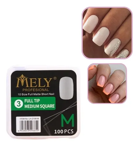 Tips Cuadrados Para Soft Gel Y Press On Nails Matte X100 Und