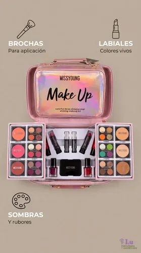 Set Maletín Maquillaje Cameo Femenino Gliterz
