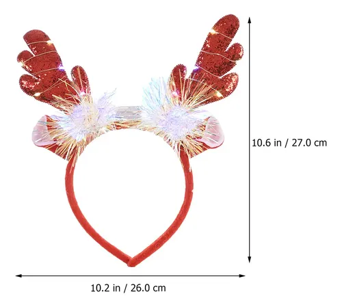 3 Unidades De Preciosa Diadema Navideña Con Pelo De &qa