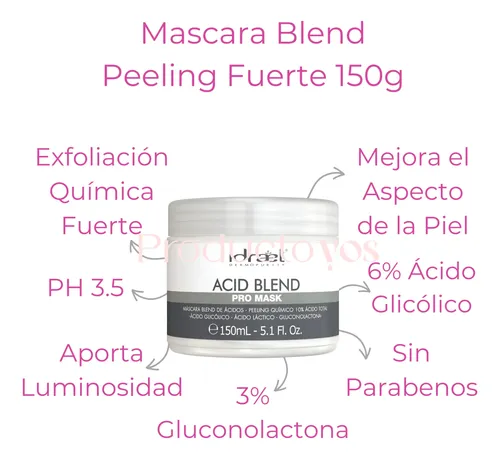Mascara Peeling Acid Blend Glicolico Lactico 150g Idraet