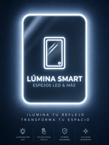 Espejo Digital Led Rectangular 80×70 Sin Marco Esmerilado