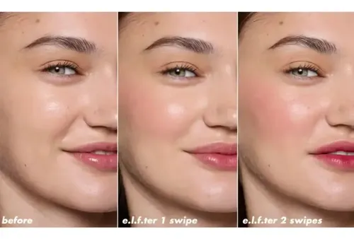Elf | Sheer For It Blush Tint | Tinta De Mejillas Y Labios Tono Del Maquillaje Left On Red