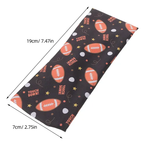 6 Bandas Deportivas Para El Sudor, Transpirable, Para Cabell Black With Orange Football And White/yellow Accent Pattern Talla Única Para La Mayoría Football Print