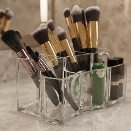 Organizador Acrílico 19x10x9 Maquillaje Brochas Deconamor
