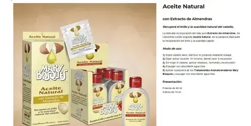 Mary Bosques Aceite Natural Capilar Mary Bosques Caja X6u