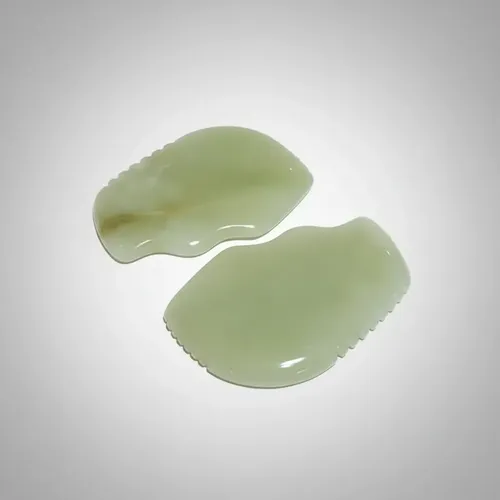 Peine Gua Sha Piedra Onix Para Masaje Facial Bidentada