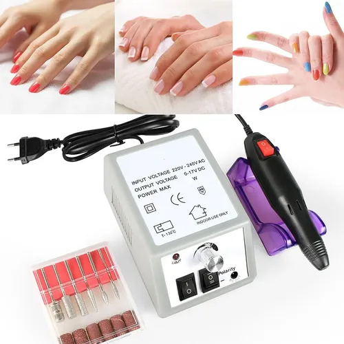 Set Torno Uñas Manicuría Profesional Variación Velocidades