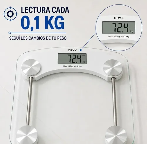 Balanza De Baño Digital Vidrio Templado Hasta 180 Kg Fcd