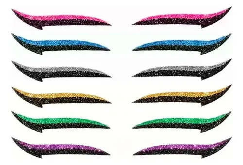 Sticker Adhesivo Delineador Glitter Eyeliner 4 Pares