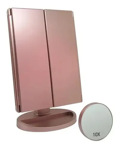 Espejo Tríptico LED para Maquillaje con Luz y Aumento x10 Duga