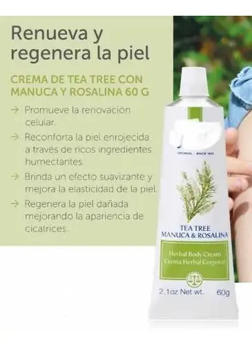 Crema De Tea Tree, Manuca Y Rosalina, 60 Gramos