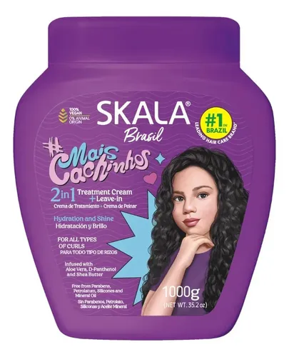 Kit Skala Gelatina + Baño Mais Cachinhos Rulos Niñas 1 Kg