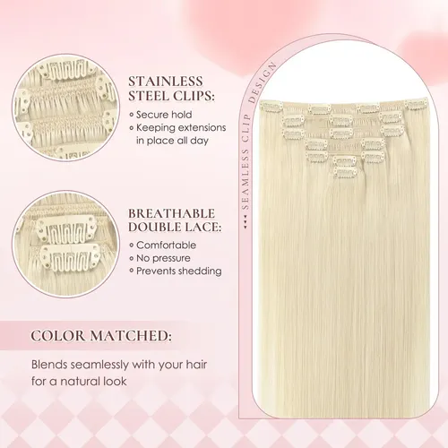 Extensiones De Cabello Humano Real 55cm 7pcs 105g #60