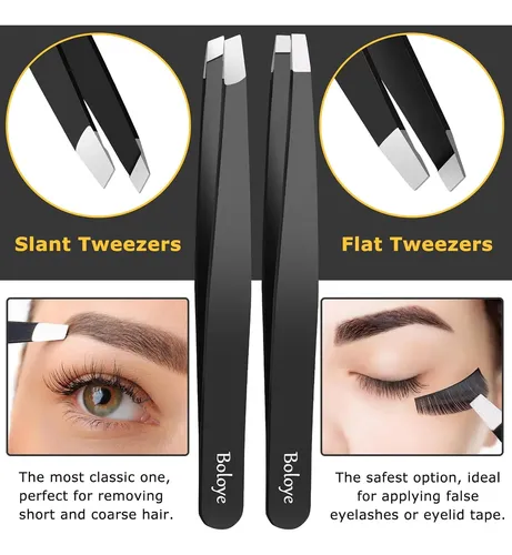 Juego De Pinzas, 4 Pinzas Para Cejas Y Un Cepillo Para Cejas