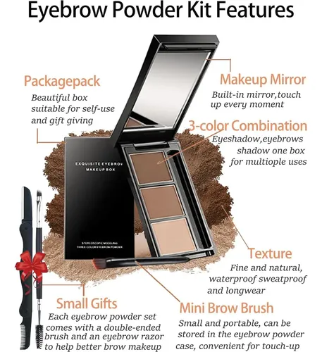 Kit De Maquillaje Para Cejas Lysdefeu – Paleta 3 Colores A