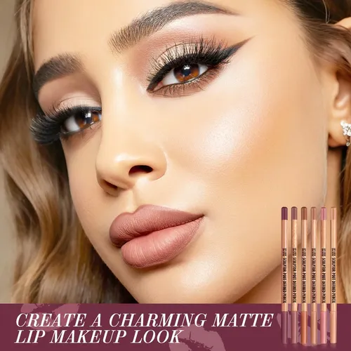 Teihwal Set 6 Lápices Delineador Labial Nude Marrón Mate