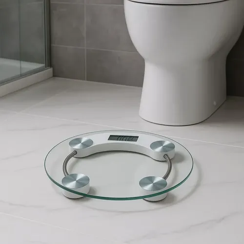 Balanza Digital De Baño Redonda Hasta 180kg Vidrio Templado